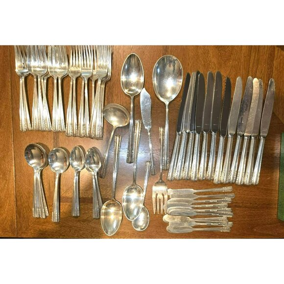 Alvin Chapel Bells Sterling Silver Flatware Set 1939 Service For 10 Plus HS107 - Picture 2 of 16